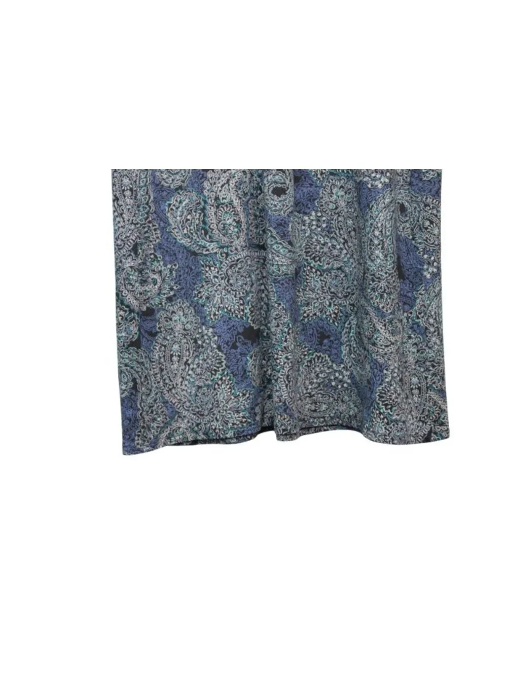 J Jill Wearever Collection Dress Medium Paisley Stretch Knit Knee Length Pockets - Picture 8 of 13